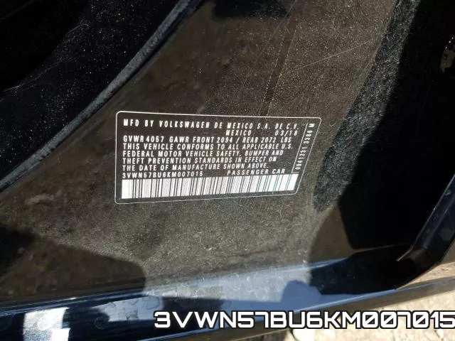 3VWN57BU6KM007015 фото 2
