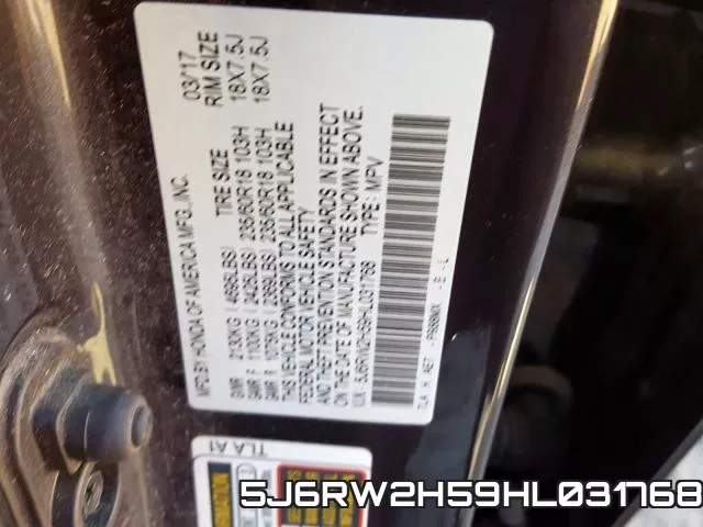 5J6RW2H59HL031768 фото 2