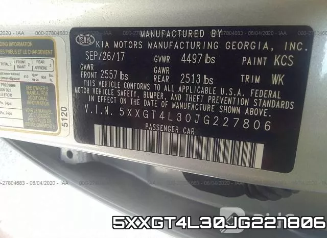 5XXGT4L30JG227806 фото 10
