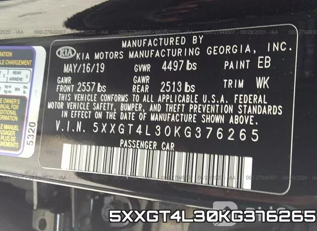 5XXGT4L30KG376265 фото 10
