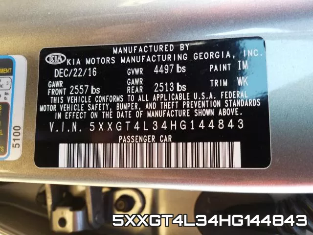 5XXGT4L34HG144843 фото 2