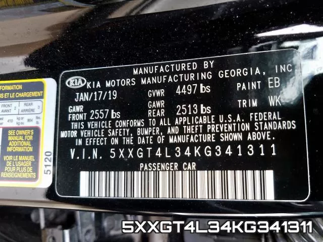 5XXGT4L34KG341311 фото 2