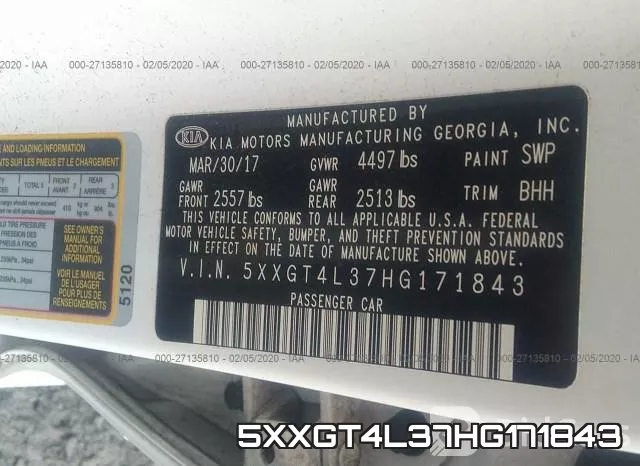 5XXGT4L37HG171843 фото 10