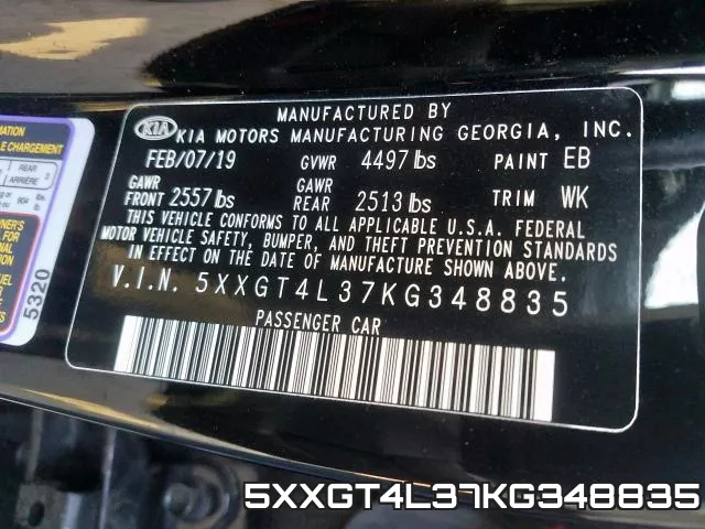 5XXGT4L37KG348835 фото 2
