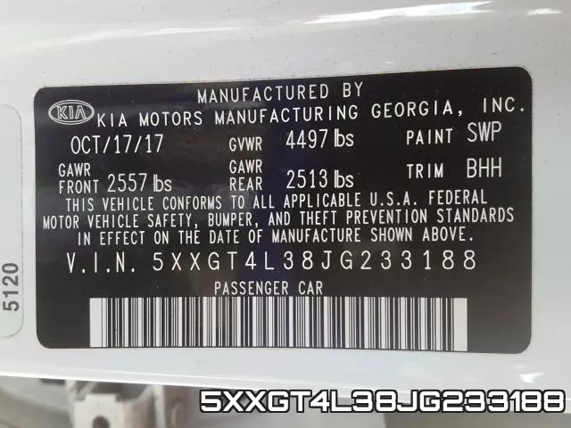 5XXGT4L38JG233188 фото 2