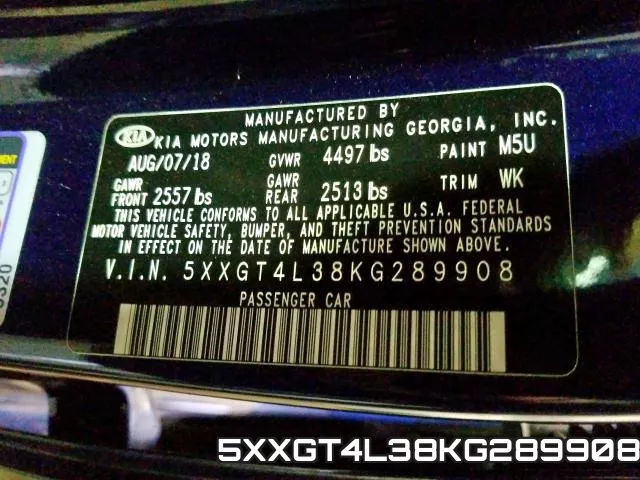 5XXGT4L38KG289908 фото 2