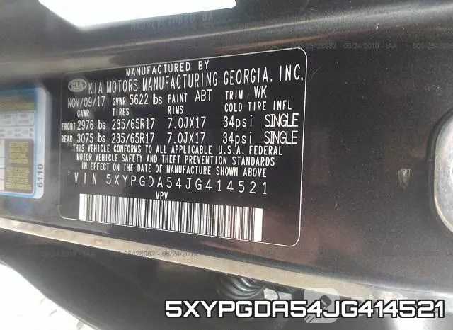 5XYPGDA54JG414521 фото 10