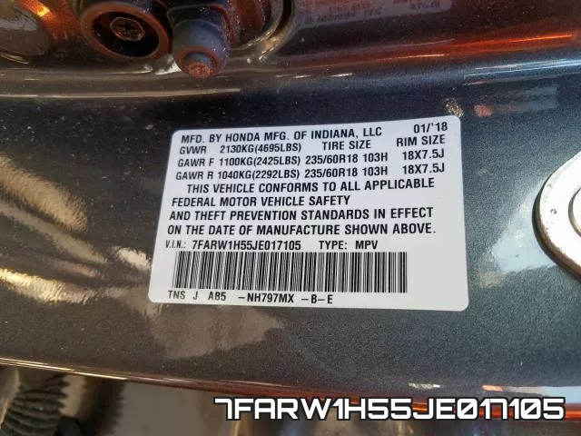 7FARW1H55JE017105 фото 2