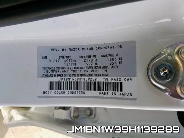 JM1BN1W39H1139289 фото 2
