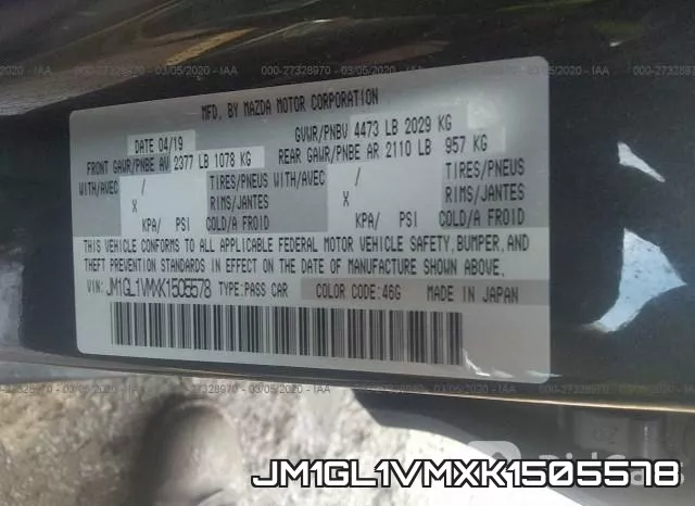 JM1GL1VMXK1505578 фото 10