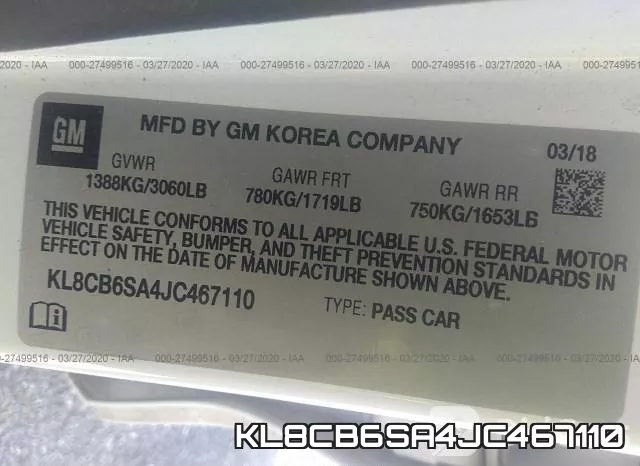 KL8CB6SA4JC467110 фото 10
