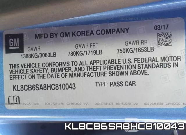 KL8CB6SA8HC810043 фото 10