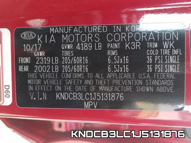 KNDCB3LC1J5131876 фото 2