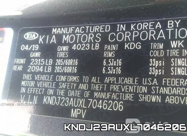 KNDJ23AUXL7046206 фото 10