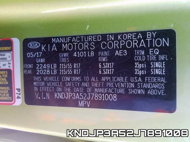KNDJP3A52J7891008 фото 2