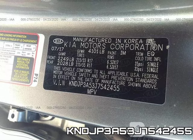 KNDJP3A53J7542455 фото 10