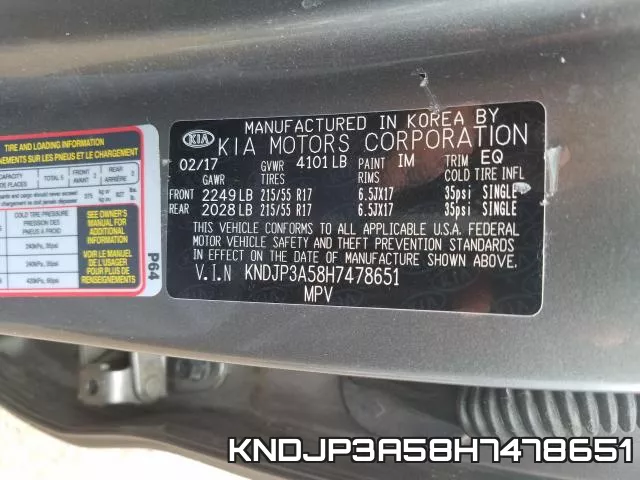 KNDJP3A58H7478651 фото 2