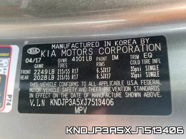 KNDJP3A5XJ7513406 фото 2