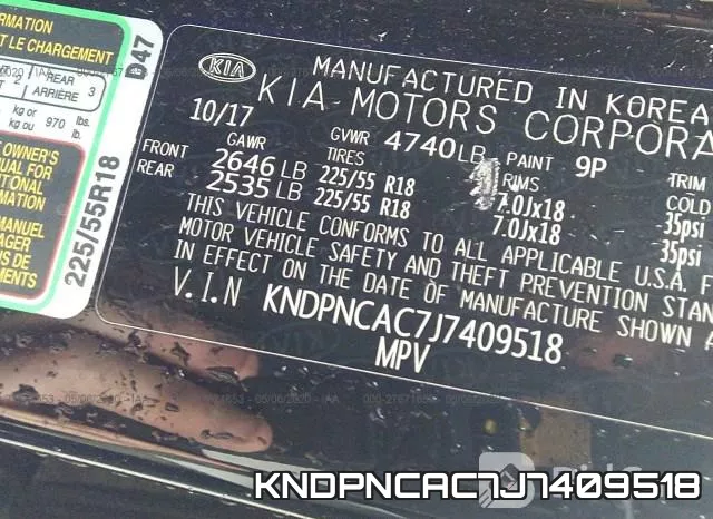 KNDPNCAC7J7409518 фото 10