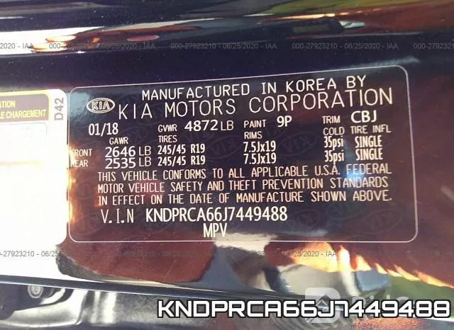 KNDPRCA66J7449488 фото 10