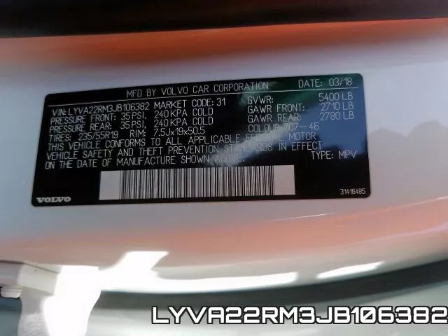 LYVA22RM3JB106382 фото 2