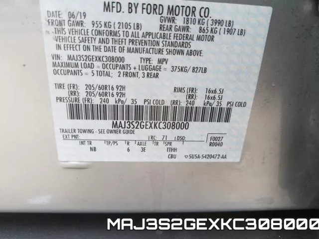 MAJ3S2GEXKC308000 фото 2