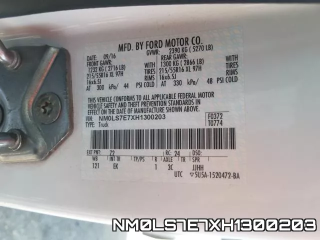 NM0LS7E7XH1300203 фото 2