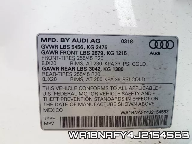 WA1BNAFY4J2154563 фото 2