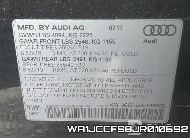 WA1JCCFS8JR010692 фото 10