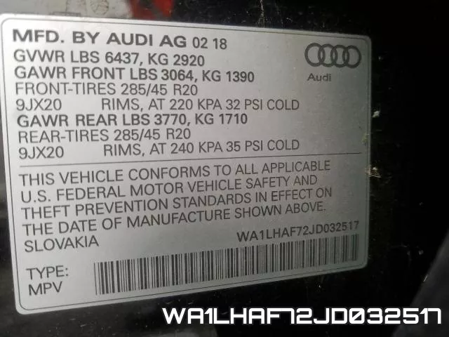 WA1LHAF72JD032517 фото 2