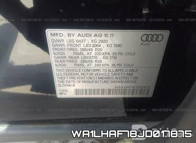 WA1LHAF78JD017875 фото 10