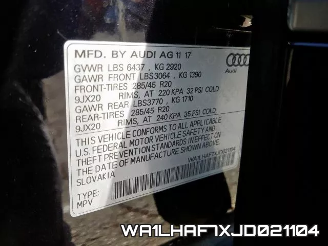 WA1LHAF7XJD021104 фото 2