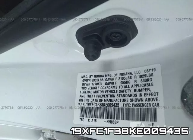 19XFC1F38KE009435 фото 10