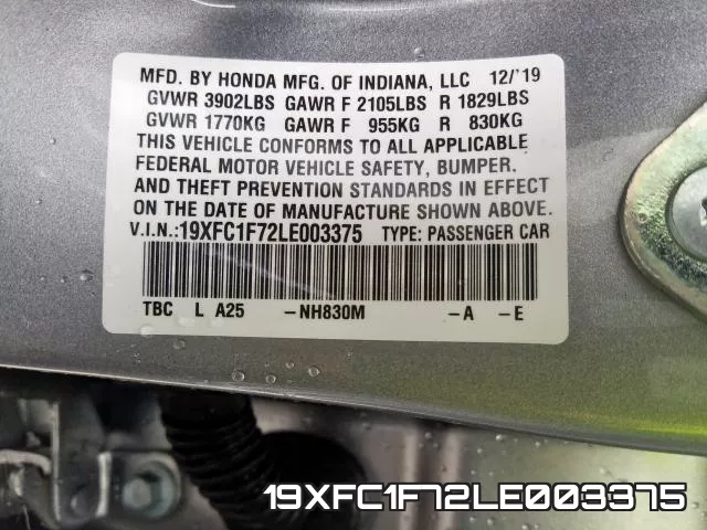 19XFC1F72LE003375 фото 2