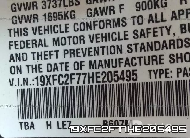 19XFC2F77HE205495 фото 10