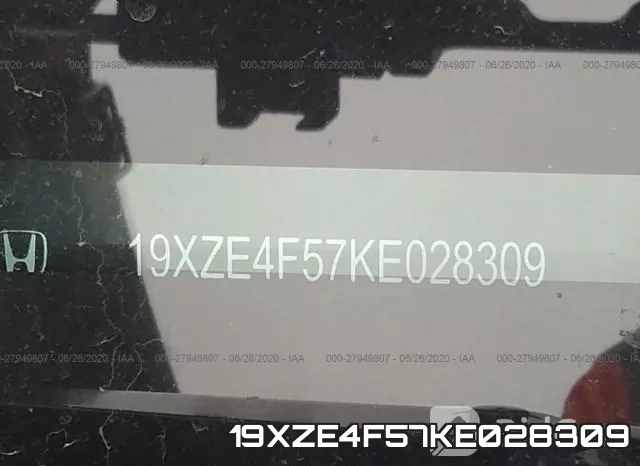 19XZE4F57KE028309 фото 10