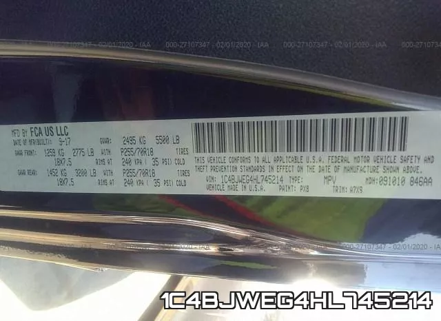 1C4BJWEG4HL745214 фото 10