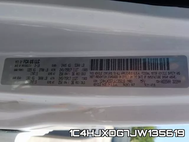 1C4HJXDG7JW135619 фото 2