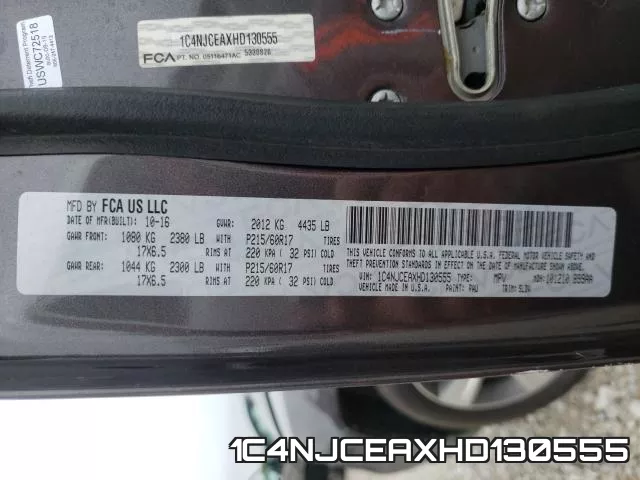 1C4NJCEAXHD130555 фото 2