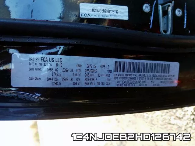1C4NJDEB2HD126742 фото 2