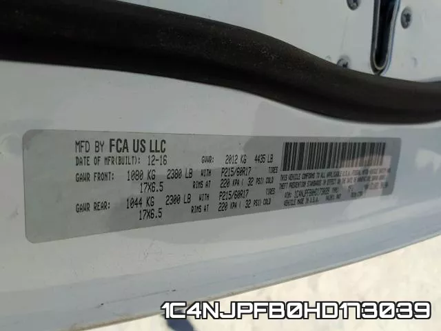 1C4NJPFB0HD173039 фото 2