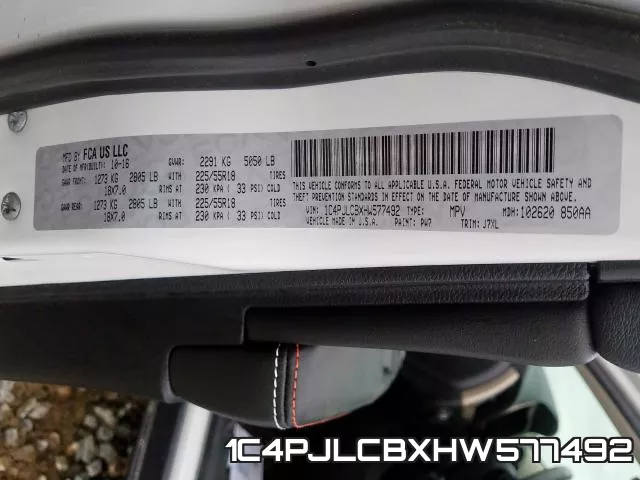 1C4PJLCBXHW577492 фото 2