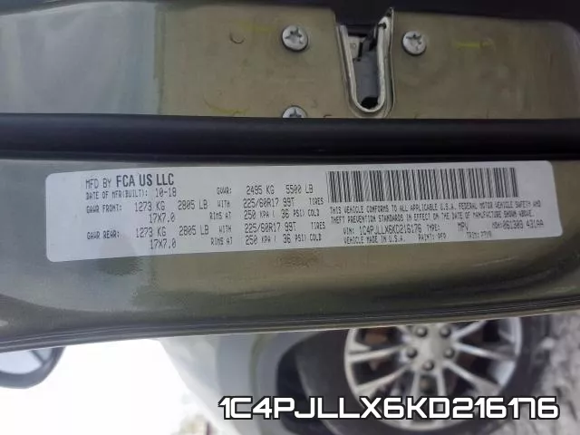 1C4PJLLX6KD216176 фото 2