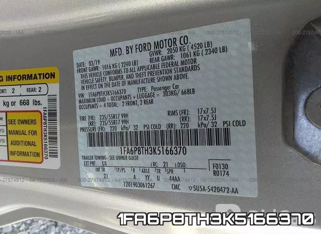 1FA6P8TH3K5166370 фото 10