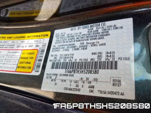 1FA6P8TH5H5208580 фото 2