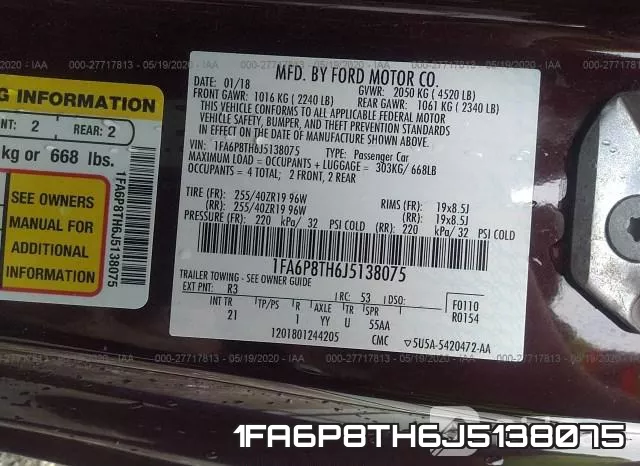 1FA6P8TH6J5138075 фото 10