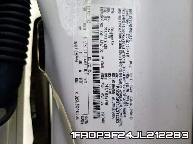 1FADP3F24JL212283 фото 2