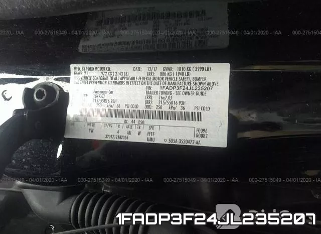 1FADP3F24JL235207 фото 10