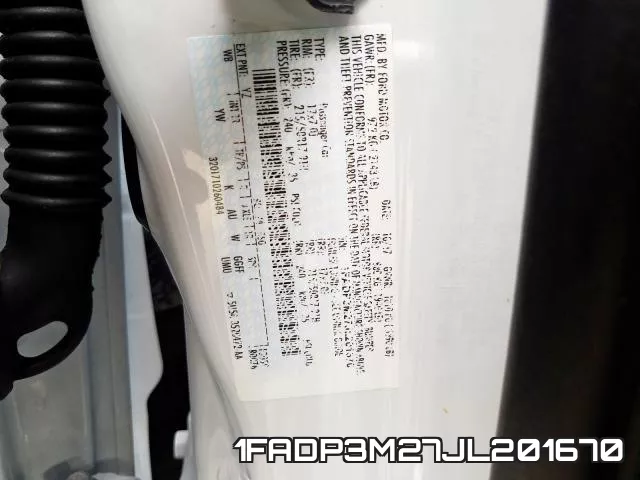 1FADP3M27JL201670 фото 2