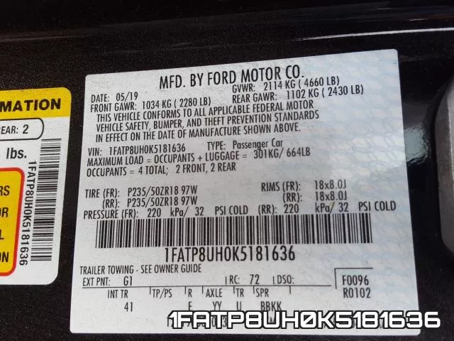 1FATP8UH0K5181636 фото 2